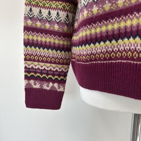 Country Rose Fair Isle Cardigan Size L Wool Blend Scandi Nordic Land Girl - Picture 6 of 9
